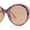 Pink Light Brown, variant on Womens Round Thick Eyebrow Retro Fashion Plastic Sunglasses Black Smoke