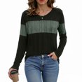 thumbnail image 4 of idosla Womens Sweaters Trendy Color Block Tops Long Sleeve Shirts Fall Outfits Early Fall Fashion 2025 Winter Clothing (Green, S), 4 of 7