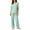 Green, variant on SBYOJLPB Women's Pajamas Set Solid Color Homewear Set Casual Wide-Leg Sleep Pants and Short-sleeved Tops Two-Piece Home Sets