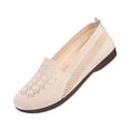 thumbnail image 2 of HTHLVMD Hollow Knit Loafers, Breathable Mesh Slip‑On Flats, Women Mary Jane Shoes Mesh Breathable Walking Shoes Knitting Non Slip Flat Loafers Orthopedic Sneakers Lightweight Slip On Flats, Beige 5.5, 2 of 5