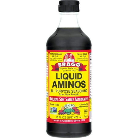 Bragg Liquid Aminos All Purpose Seasoning Soy Sauce Alternative, 16 ounce