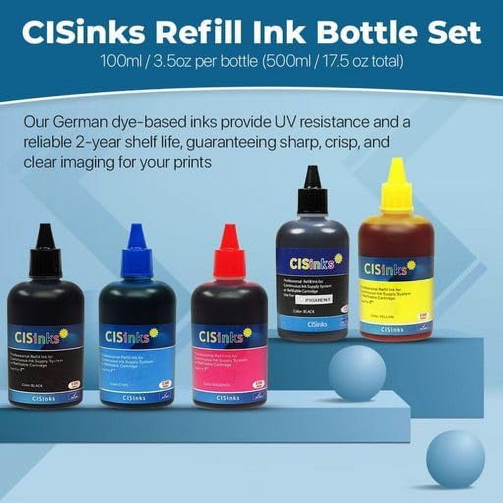 Digit Colors Refill Ink Bottle Set – PGI-280 CLI-281 XL, Black/Cyan/Magenta/Yellow, For Canon PIXMA TR8520 TR7520 TS6120