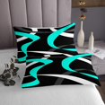 thumbnail image 3 of Erosebridal Geometric Stripe Coverlet Set King,Abstract Artwork Bedding Set,Geometry Lines Decor,Breathable,3 Pieces, 3 of 5