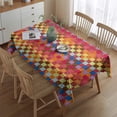 thumbnail image 2 of Colorful Geometric Pattern Rectangle Tablecloth 60"x84",Waterproof Polyester Rectangle Table Cloth, Wipeable Spillproof Polyester Tablecloth for Dining, Camping, Indoor and Outdoor, 2 of 5