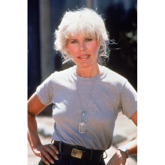 Loretta Swit in gray t-shirt and dog tags Hot Lips Houlihan M.A.S.H 4x6 photo