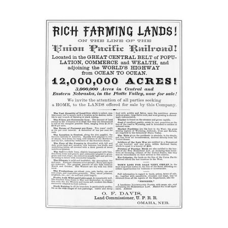 Poster Advertising Land on Union Pacific Print Wall
