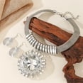thumbnail image 2 of Vintage Boho Sunflower Crystal Necklace Earrings Set Jewelry for Holiday Parties Wedding Dresses All Seasons Fashion Costume Accessory, 2 of 3