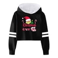 thumbnail image 2 of HXWCHs Cute girls' printed sweatshirts popular Girls Graphic Letter Print Hooded Pullover Long Sleeve Casual Soft Sweatshirt top Black 10-12 Years, 2 of 5