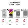 thumbnail image 2 of JETech Kickstand Case for iPhone 14 Plus 6.7-Inch, Support Wireless Charging, Slim Shockproof Bumper Phone Cover, 3-Way Metal Stand (Clear), 2 of 7