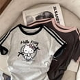 thumbnail image 2 of MINISO Sanrio-camisetas de manga corta Kawaii para niños y adultos, Camiseta de algodón con estampado de dibujos animados de Anime, cuello redondo informal, 2 of 4