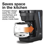 Proctor Silex Front Fill 12-Cup Programmable Drip Coffee Maker Machine with Glass Coffee Pot, Cafetera, Black