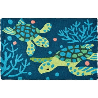 DBK Transitional Rugs Frontporch Sea Turtle Indoor/Outdoor Rug