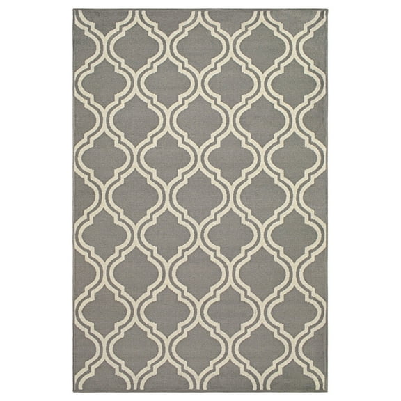 Modern Trellis Casual Geometric Ultra-Soft Indoor Area Rug or Runner, 8' x 10', Gray by Blue Nile Mills