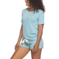 thumbnail image 4 of Felina Women's 3-Piece Soft Jersey T-Shirt, Shorts and Pants PJ Lounge Set-Blue / M, 4 of 8