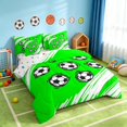 thumbnail image 2 of Manfei Football Sport Full Size Bedding Sets, Geometric Stripe Full Size Bed in a Bag, Vivid Green White, Polka Dots Reversible 7 Pieces, 2 of 6