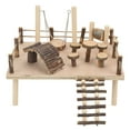 thumbnail image 2 of Sistema de escalada de madera Natural para hámster, juego de parque infantil de madera para mascotas pequeñas, 2 of 5