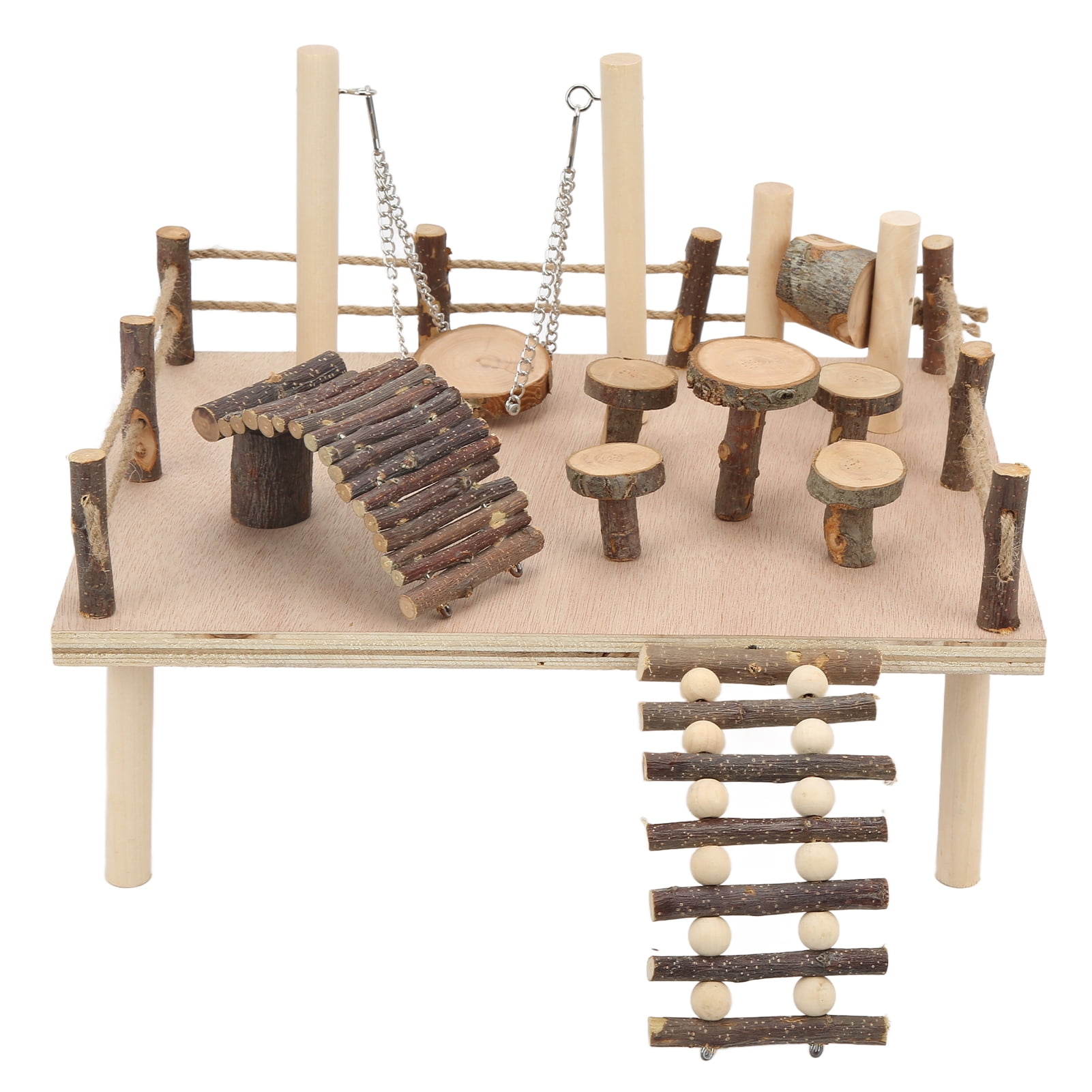 M Buder Hamster Natural Wooden Living Climbing System, Apple Wood Playground Set for Small Pets, 14.96 inches / 38.00 cm