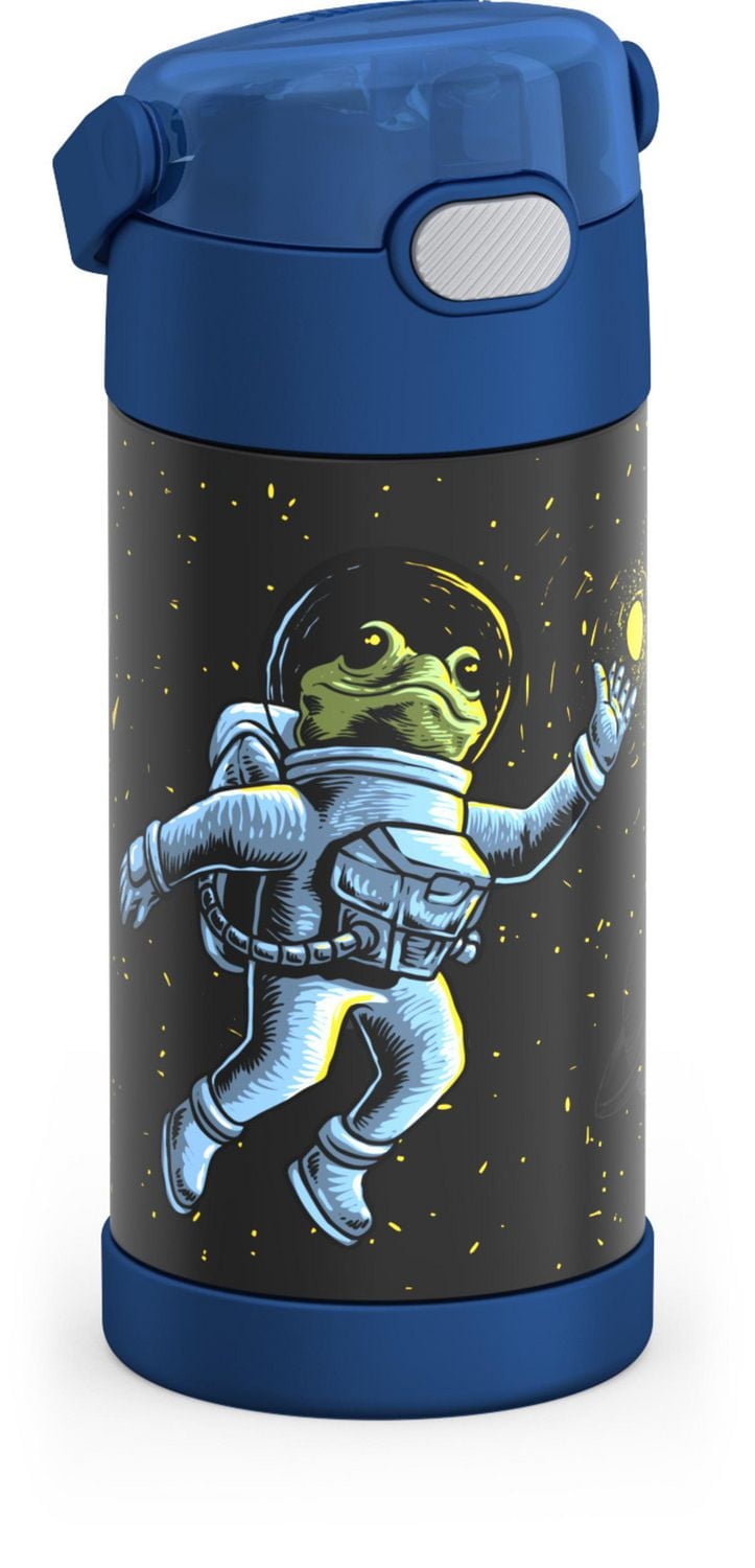 Thermos Funtainer 12 Oz Vacuum Insulated Straw Bottle, Sea Frog