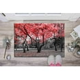 thumbnail image 5 of Tree Rugs, Office Decor Rugs, Step Rug, Trees With Red Flowers Rugs, Office Rug, Area Rug, Landscape Rug, Red Rugs, Indoor Rug, Large Rugs, 3.3'x9.2' - 100x280 cm, 5 of 8