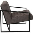 thumbnail image 2 of HERCULES Madison Series Retro Gray Leather Tufted Lounge Chair, 2 of 6