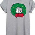 thumbnail image 3 of Peanuts - Snoopy Christmas Wreath - Women's Oversized Graphic T-Shirt, 3 of 6