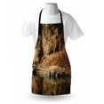 thumbnail image 3 of Africa Apron Nile Crocodile Swimming in the River Rock Cliffs Tanzania Hunter Geography Print, Unisex Kitchen Bib Apron with Adjustable Neck for Cooking Baking Gardening, Brown Tan, by Ambesonne, 3 of 3