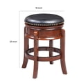 thumbnail image 5 of Benjara Sabi 24" Swivel Counter Stool- Solid Wood- Faux Leather- Brown- Black, 5 of 6