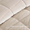 thumbnail image 4 of EVERGRACE Pearl Velvet Quilt King Size Bedding Sets, Luxurious Soft Velvet Comforter Set, Lightweight Box Stitching Oversized Bedspread Coverlet for All Season, with 2 Shams, Birch, 4 of 8