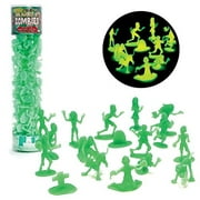 SCS Direct Zombie Action Figures -100 Glow in The Dark Zombies with 14 Unique Sculpts - Includes Zombies, Zombie Pets, Gravestones, and Humans - Great for Halloween Parties and Cake Toppers