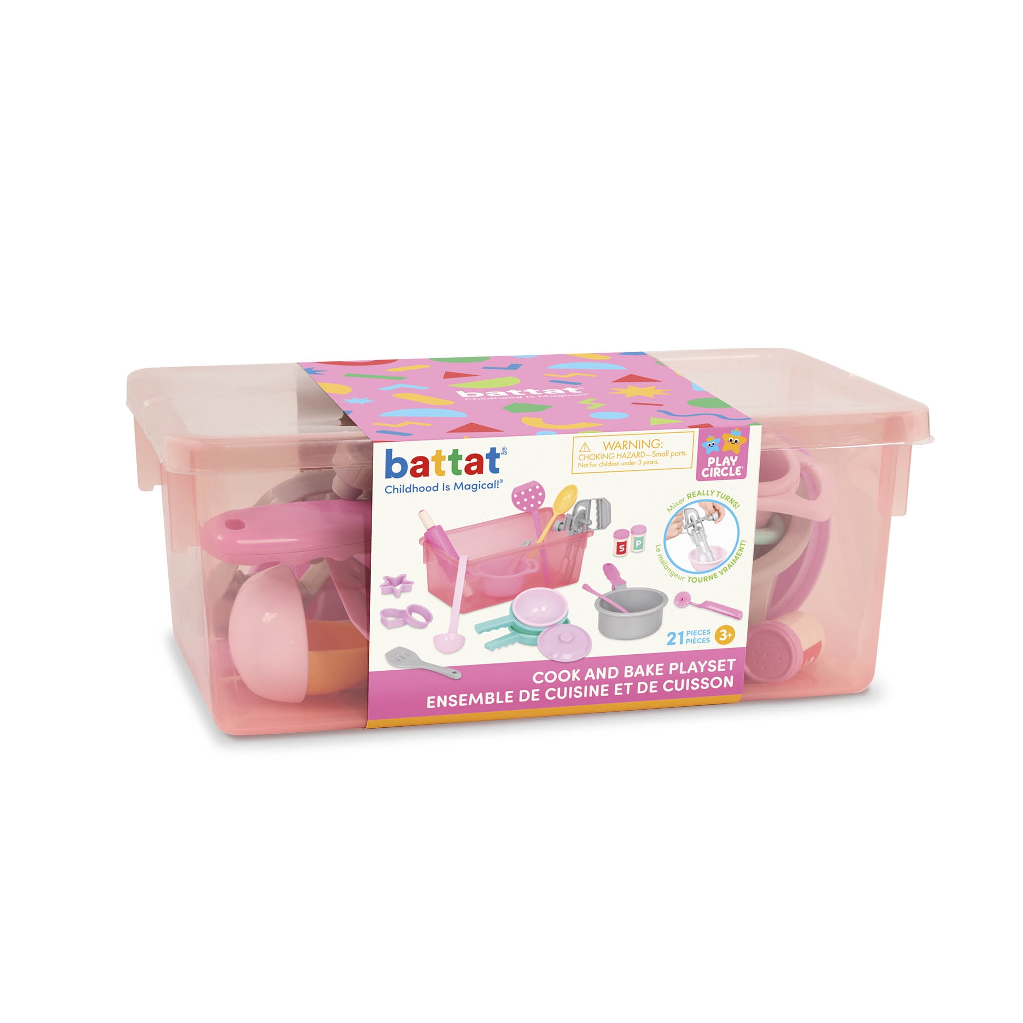 Battat Dinner for Eight Cookware Cooking Plastic Playset with 21 pcs, Toddler and Preschool Toys
