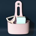 thumbnail image 4 of Organizador de utensilios de cocina con ventosa, estante para fregadero, escurridor, soporte para esponja (rosa), 4 of 6