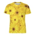 thumbnail image 4 of T Shirt For Men Sunflower Print Yellow Gerbera Flowers Awesome O Neck Popular Tee Shirt Summer Coupl, 4 of 7