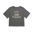 thumbnail image 2 of Garfield Cat Person Women's Boxy Cropped T-Shirt Casual Graphic Tee, 2 of 6