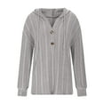 thumbnail image 4 of Olyvenn Hoodies for Women Long Sleeve Shirts Ribbed Knit Loose Fit Pullover Sweatshirts 2025 Fall Casual Hooded Sweater Top Gray S, 4 of 8