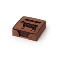 thumbnail image 2 of JPPlus 4" Square Coaster Engraving Blanks with Holder. Saddle Collection Set of Six. Classic Faux Leather Design Perfect for Office Desk, Conference Room, or Home Décor (1, Chestnut), 2 of 4