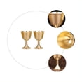 thumbnail image 4 of QUTETN Small Copper Wine Goblet, 4pcs Brass Chalice Glasses Golden Communion Cup Offering Cup Buddhist Water Bowl Metal Wine Shot Glass for Church Ritual Cocktail ( 5. 1.97inch 0.85oz), 4 of 4