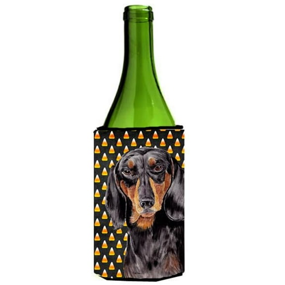 Dachshund Candy Corn Halloween Portrait Wine Bottle  Hugger - 24 oz.