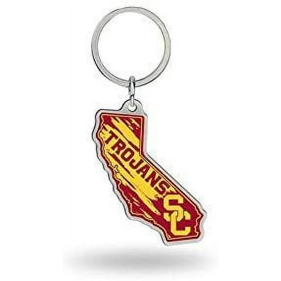 University of Southern California Trojans USC Metal Keychain State Shape Design