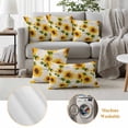 thumbnail image 6 of Watercolor Sunflower Pillow Covers 2 Pack Vintage Yellow Floral Pillowcase Waterproof Outdoor Throw Pillow Cover for Patio Balcony Rectangular Cushion 20”x12”, 6 of 9