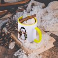 thumbnail image 5 of 3dRose, Cute Black and White Penguin With Christmas Trees and Candy Canes, 15oz Two-Tone Yellow Mug, 5 of 7