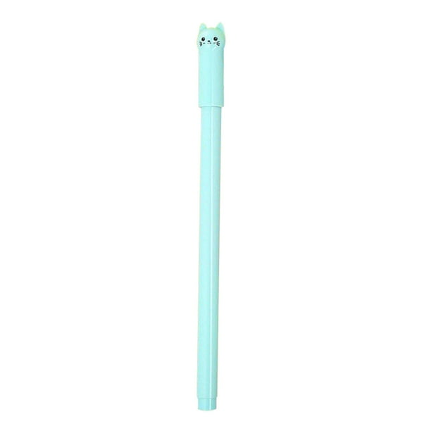 Bolígrafo de punta fina de 0,5 mm, recambios negros de gel suave, papelería para escribir Azul claro