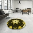thumbnail image 4 of Ahgly Company Machine Washable Indoor Square Transitional Black Brown Area Rugs, 7' Square, 4 of 7