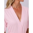thumbnail image 5 of DARING DIVA Bathrobe Waffle Terry Shawl Collar Tie Short Sleeve XL Pink, 5 of 7