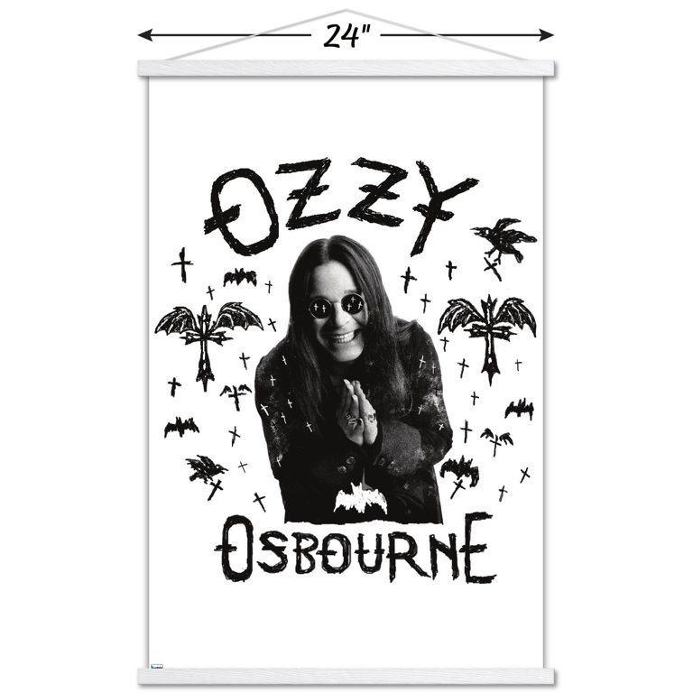 Ozzy Osbourne - Raven, Bat and Crosses Wall Poster with Magnetic