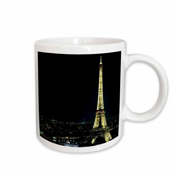 3drose, Eiffel Tower Lit at Night, 11oz Mug
