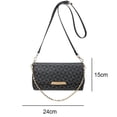 thumbnail image 2 of Bolso pequeño cuadrado a cuadros con estampado retro de moda, bolso bandolera versátil con cadena de un solo hombro negro, 2 of 5