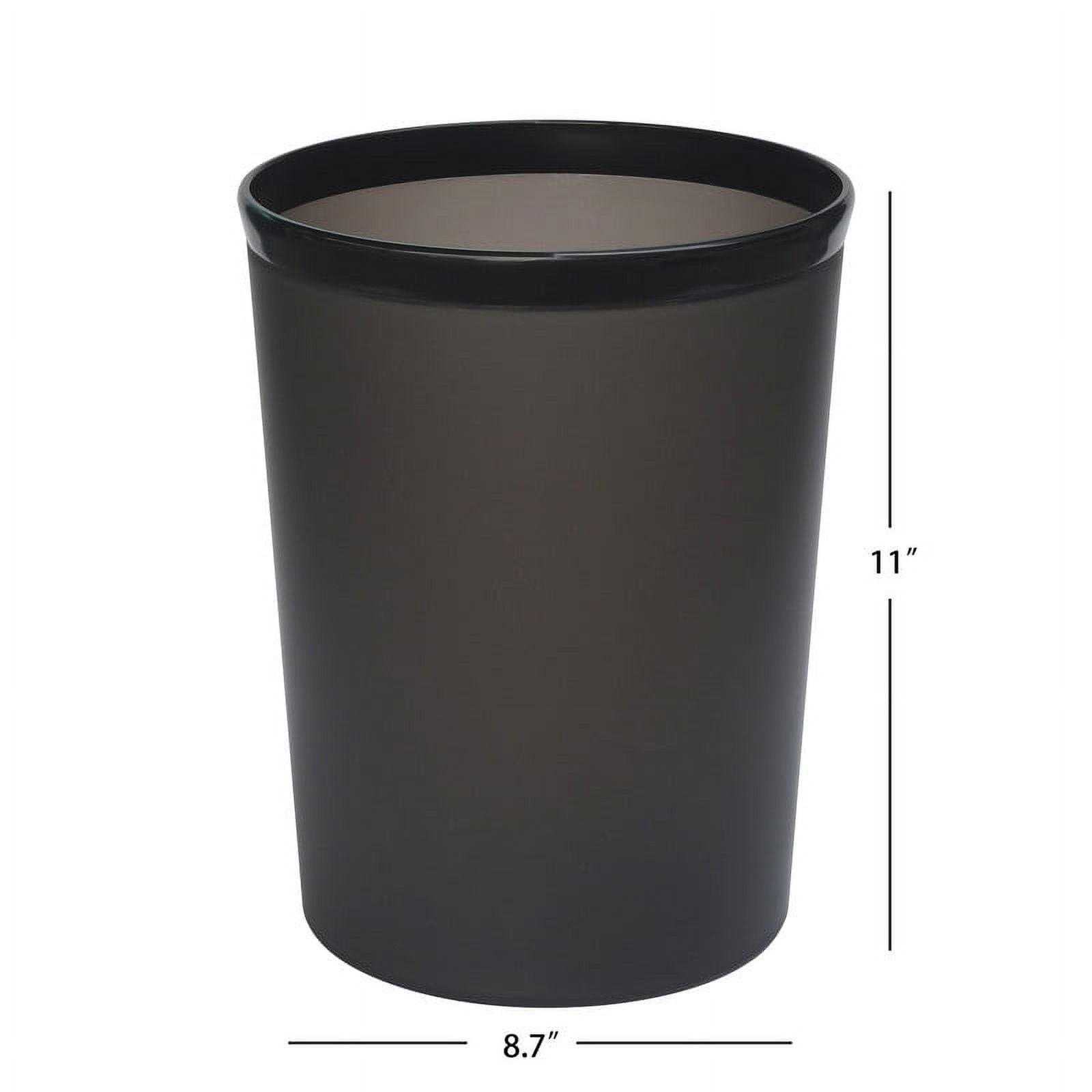 Mainstays Frosted Plastic Black Wastebasket