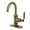 Antique Brass, variant on Kingston Brass KSD2211KL Whitaker One-Handle 1-Hole Bathroom Faucet with Deck Plate and Push Pop-Up Drain in Polished Chrome