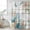 White Blue Teal, variant on Beige Beach Coastal Shower Curtain, Waterproof Shower Curtains for Bathroom, Summer Nautical Coral Shell Botanical Washable Fabric Bathtub Curtain Set Bath Decor with 12 Hooks Stall 36"x72"