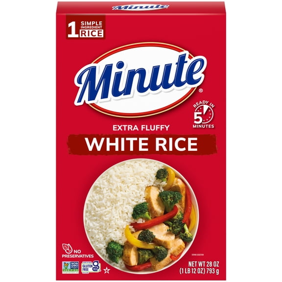 Minute Instant White Rice, Light and Fluffy, Gluten Free, 28 oz
